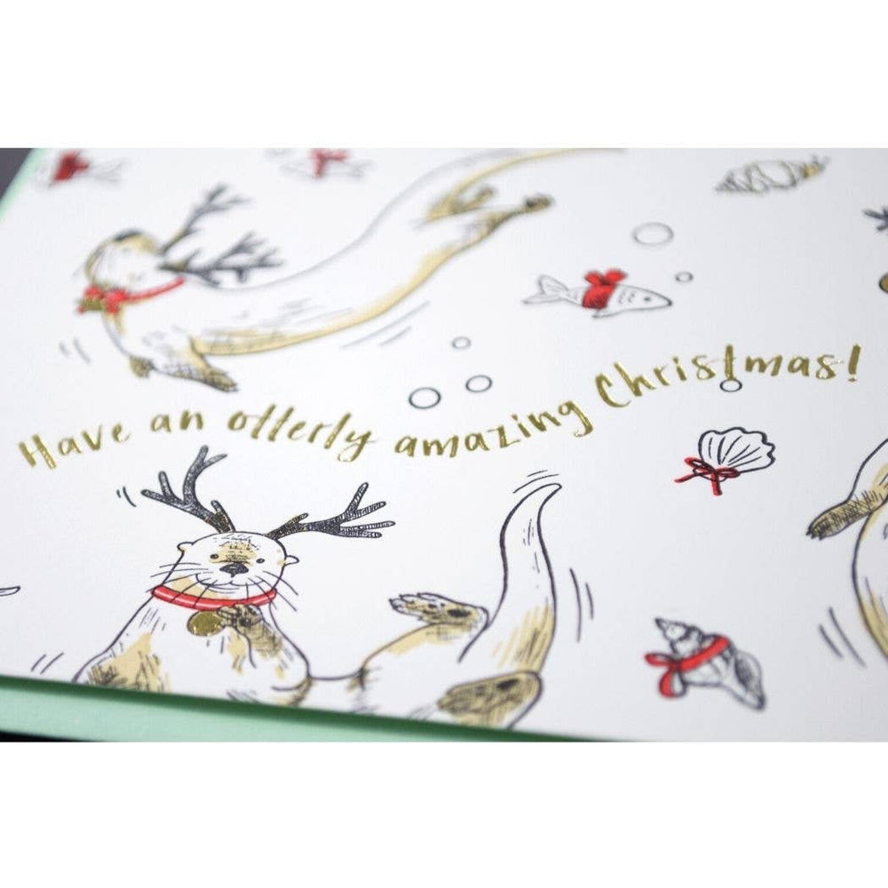 Holiday Otters Card: Single Card