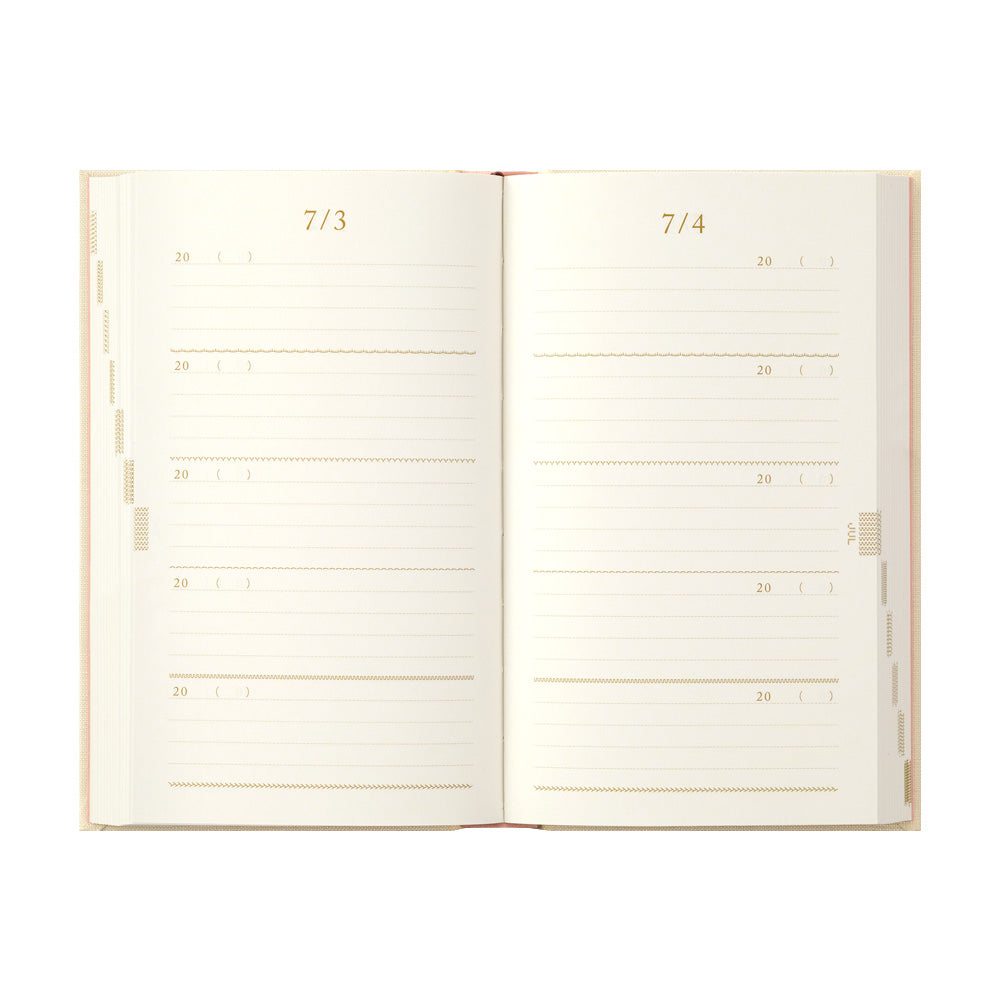 5-Year Diary Embroidery Flower Beige