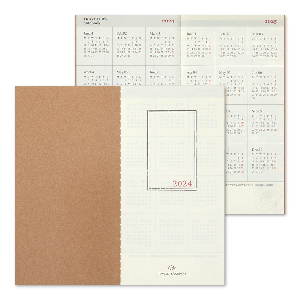 Traveler's Notebook 2024 Monthly Refill- Regular