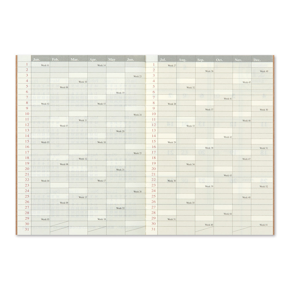 Traveler's Notebook 2024 Monthly Refill- Passport