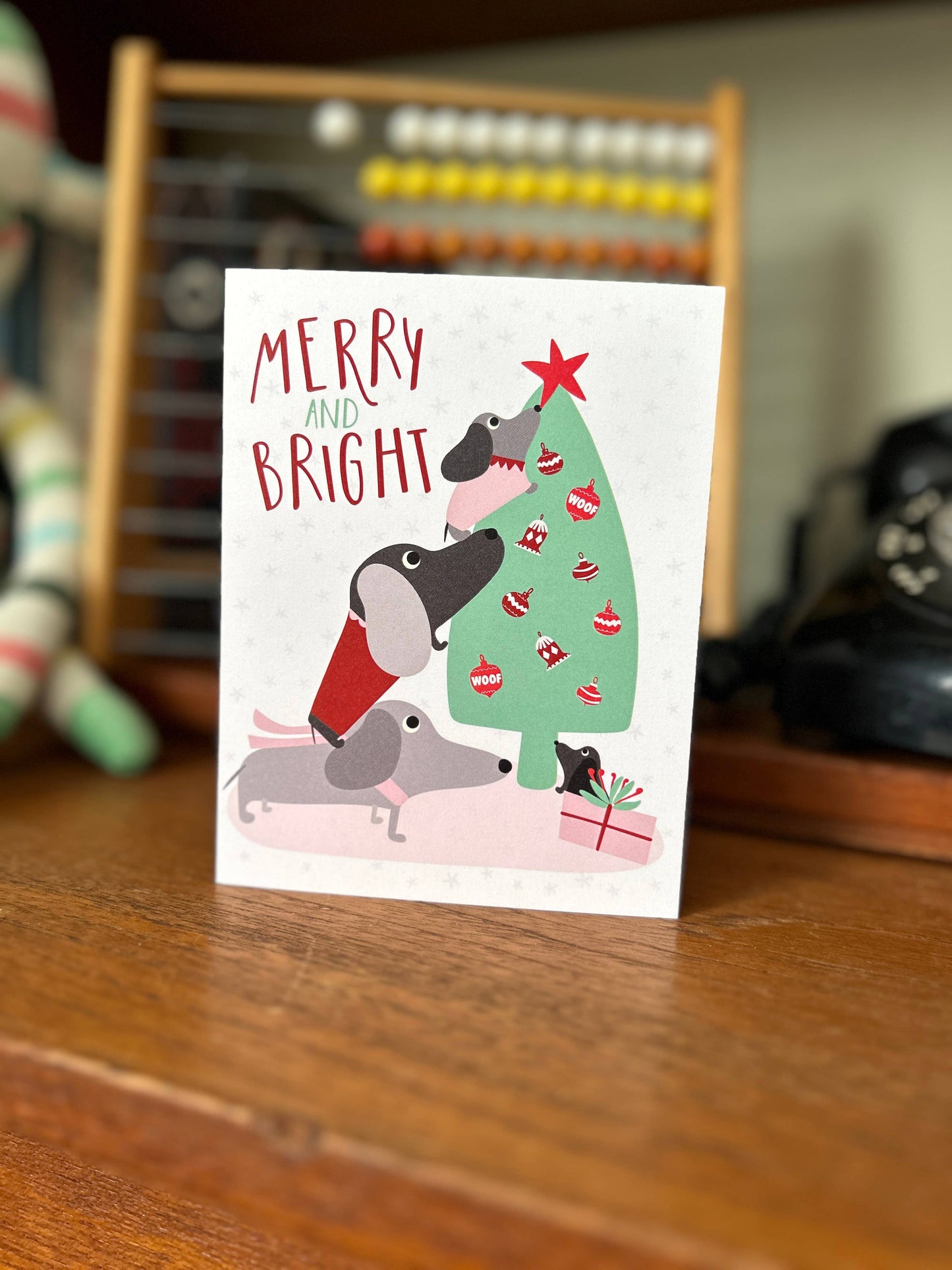 Dachshund Christmas Tree Holiday Greeting Card