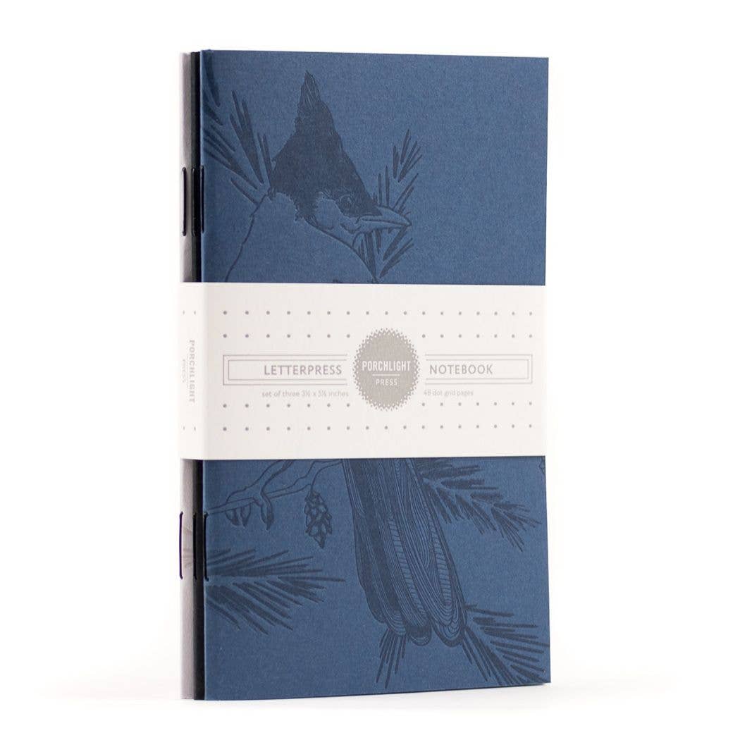 Monochromatic Birds - Pocket size Set of 3 Notebook: Plain Pages
