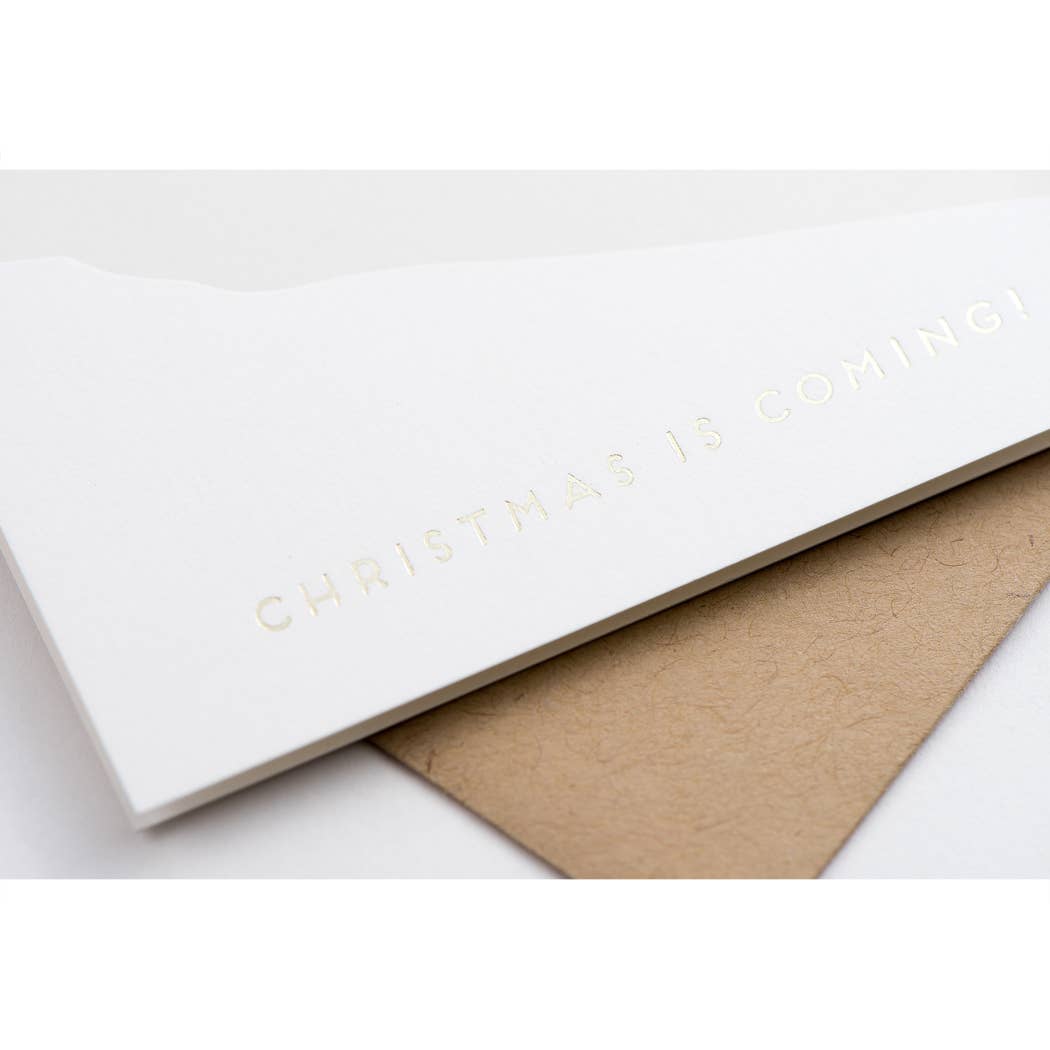 Christmas is Coming Rabbit Card: Single Card
