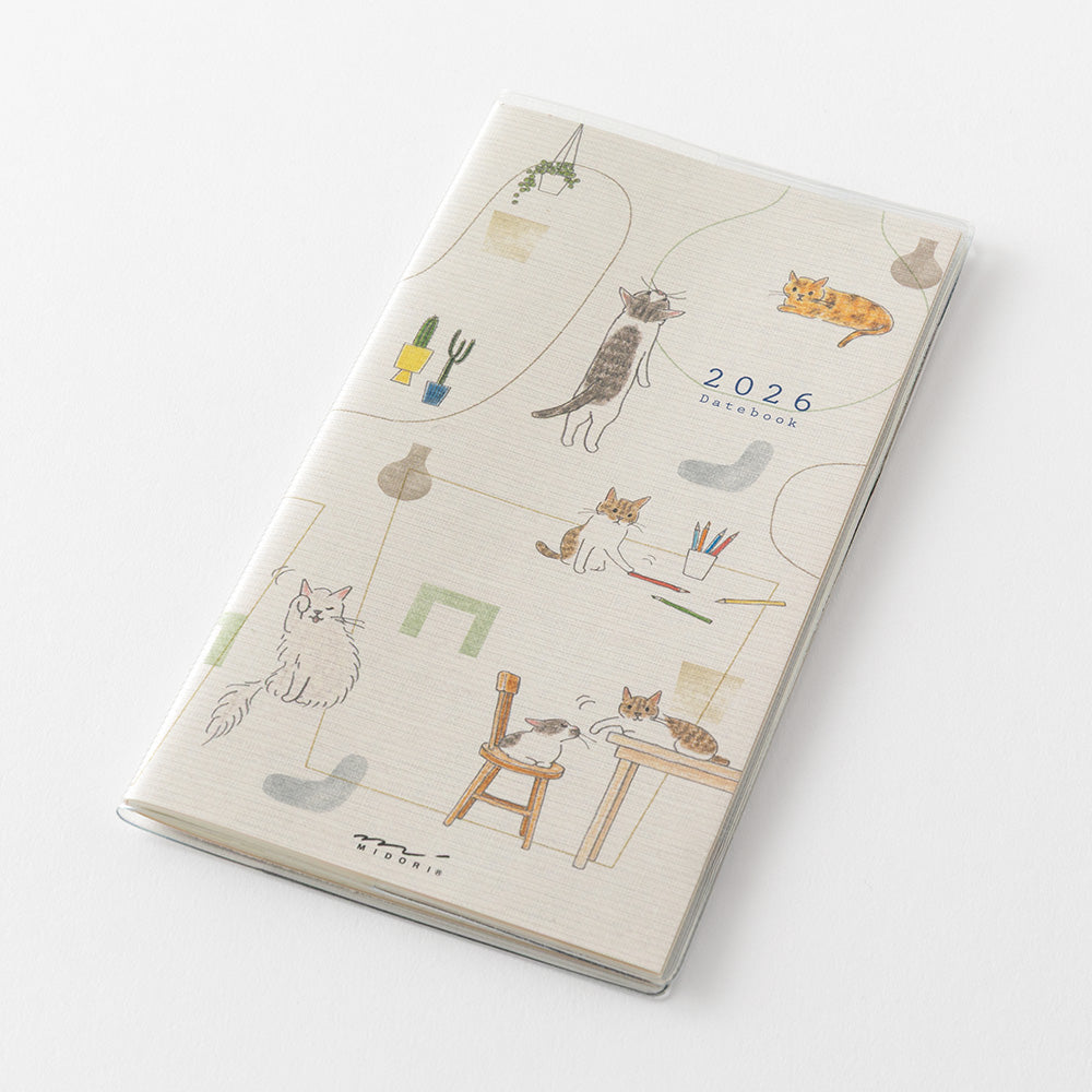 Midori Pocket Diary <Slim> Cat 2026