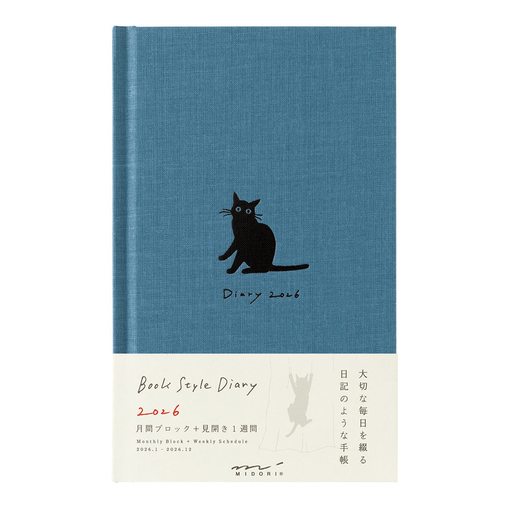 Midori Book Style Diary Cat Navy 2026 – Toronto Pen Shoppe