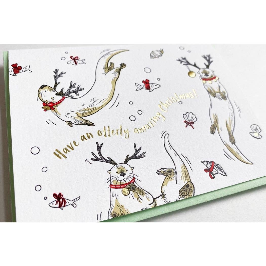 Holiday Otters Card: Box Set of 6 Cards