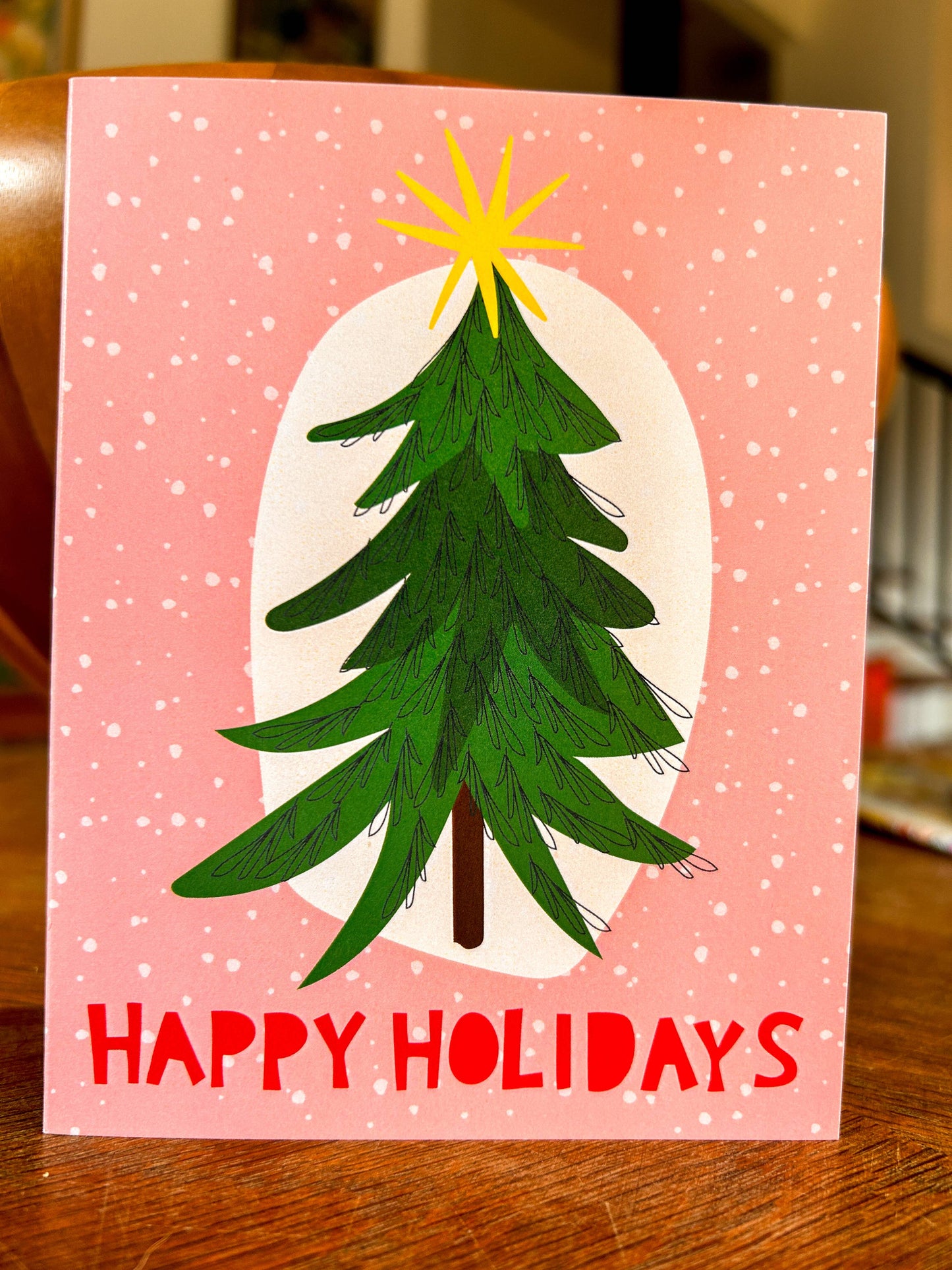 Happy Holidays Pink Christmas Tree