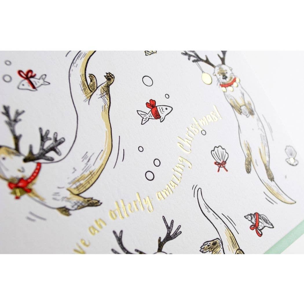Holiday Otters Card: Box Set of 6 Cards