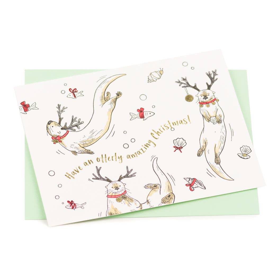 Holiday Otters Card: Box Set of 6 Cards