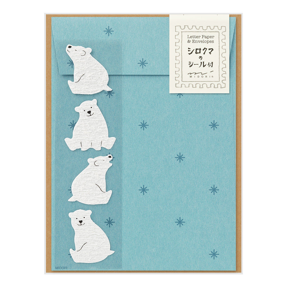 Midori Letter Set with Stickers 636 Polar bear A