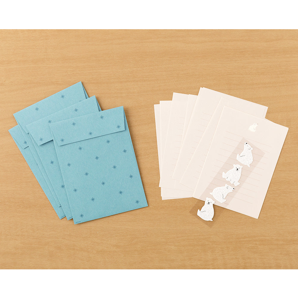 Midori Letter Set with Stickers 636 Polar bear A