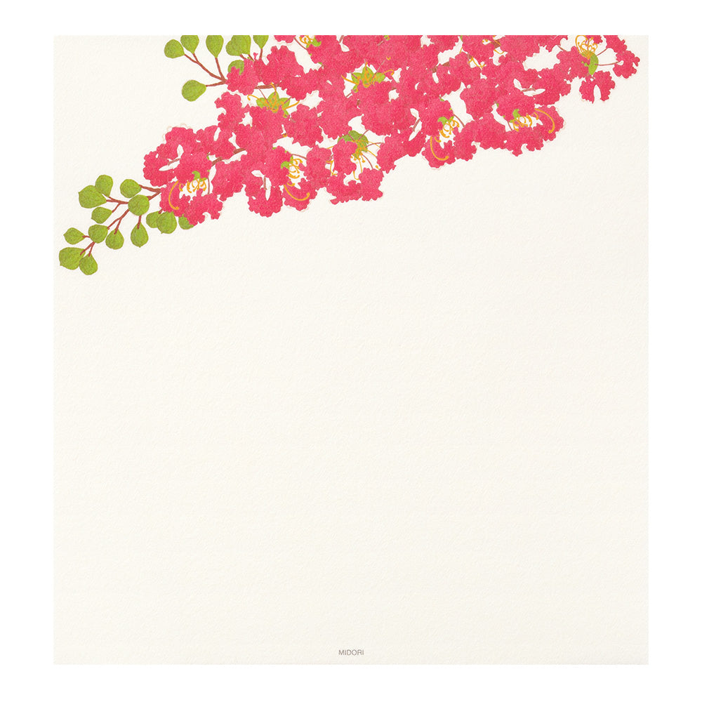 Midori Letter Pad 101 Four Designs Summer Flowers Blue S2