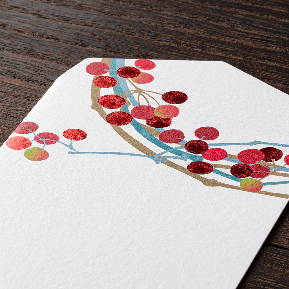 Midori Envelope 120 Foil-stamping Smilax china Wreath