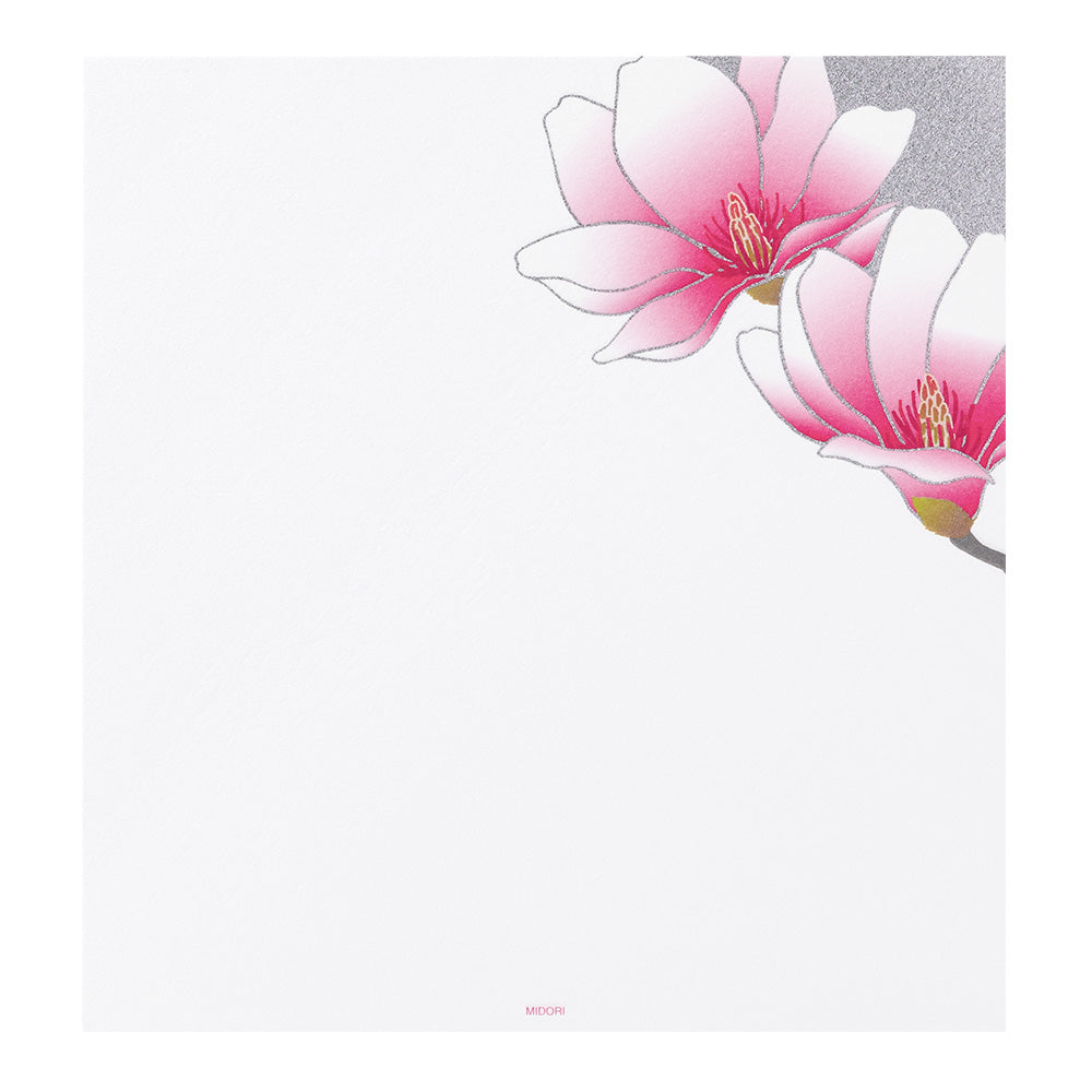Midori Letter Pad 123 Silk-Printing Magnolia Pink