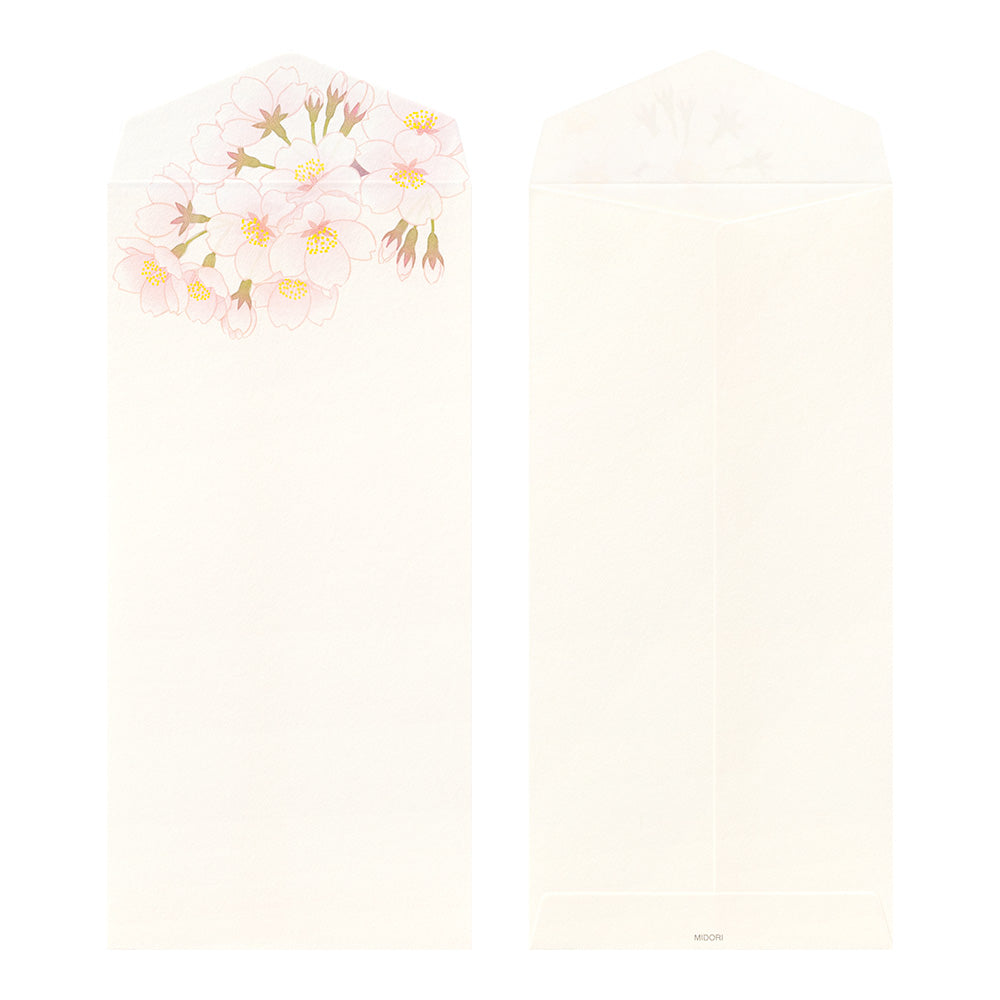 Midori Envelope 126 Four Designs Spring Flower and Tree S2