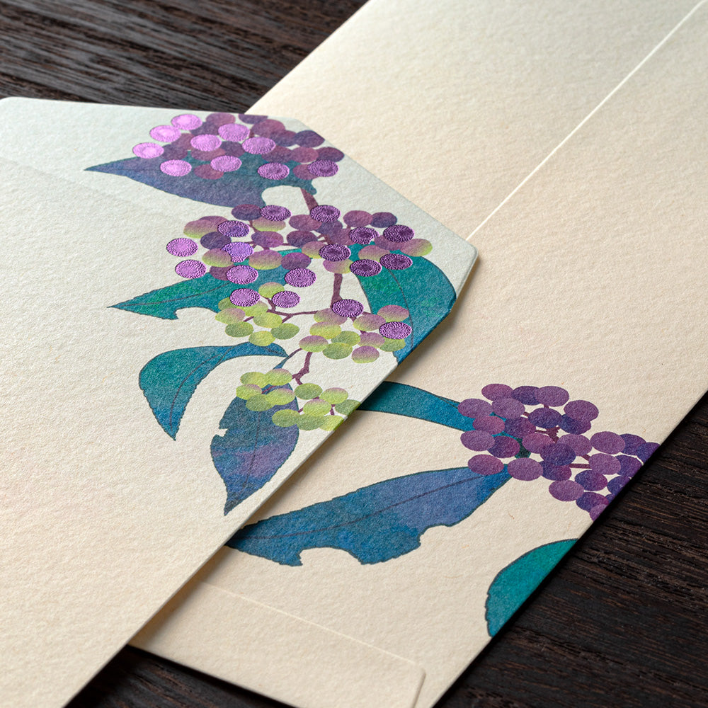 Midori Envelope 144 Foil-Stamping Japanese Beauty Berry