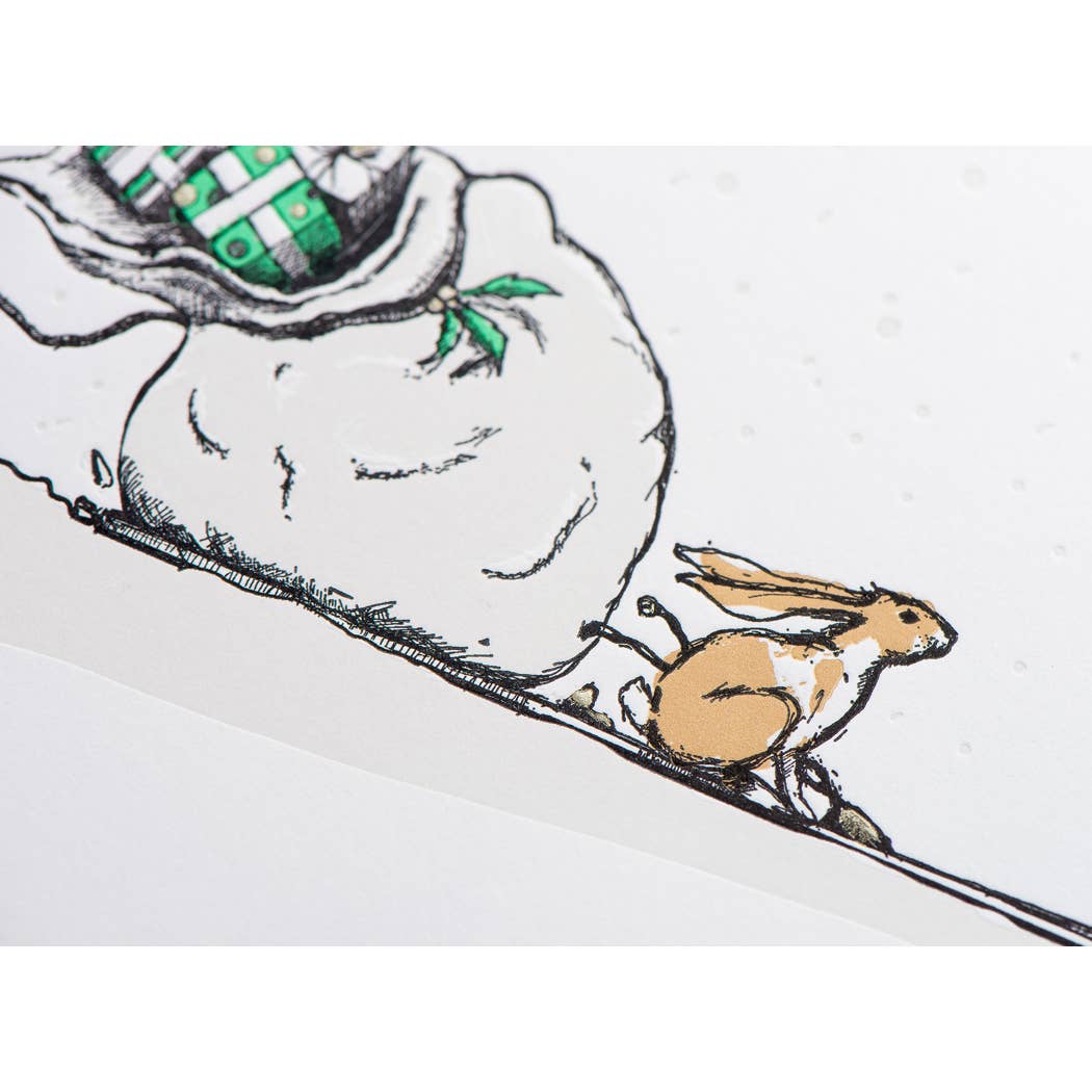 Christmas is Coming Rabbit Card: Single Card