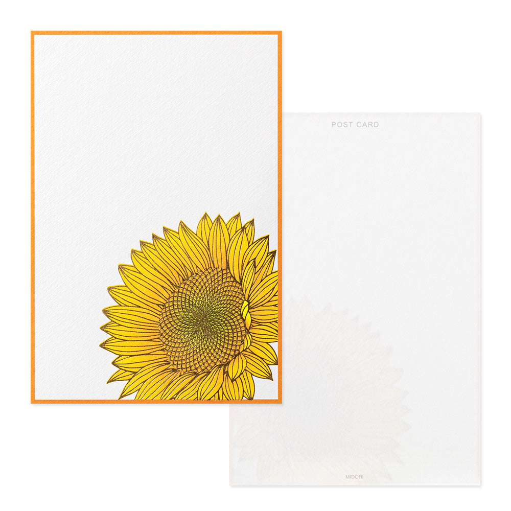 Postcard 733 Foil-Stamping Sunflower