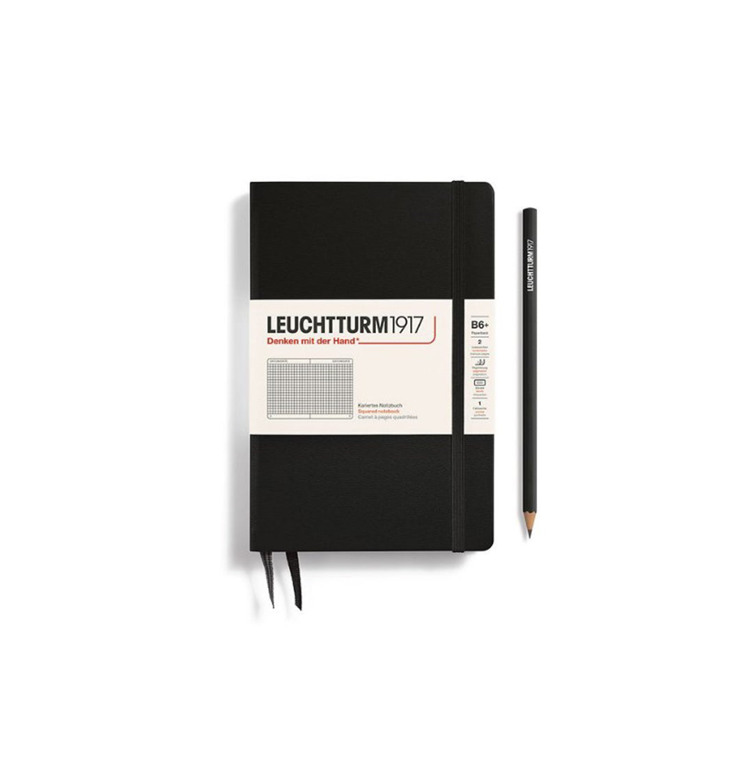 LEUCHTTURM1917 Paperback Notebook B6+ Hardcover - Black