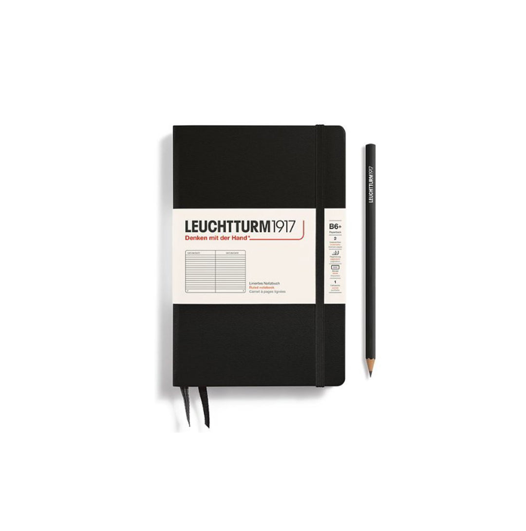 LEUCHTTURM1917 Paperback Notebook B6+ Hardcover - Black