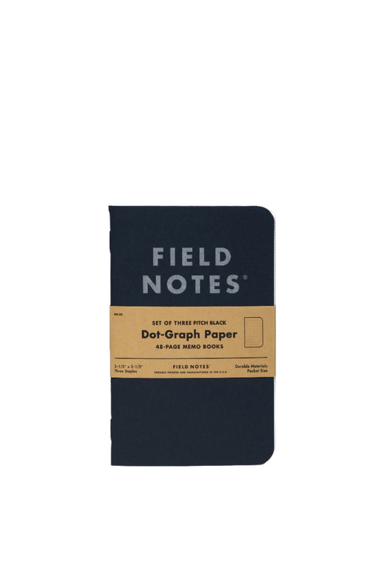 Field Notes Pitch Black Memo Notebook- Dot Grid