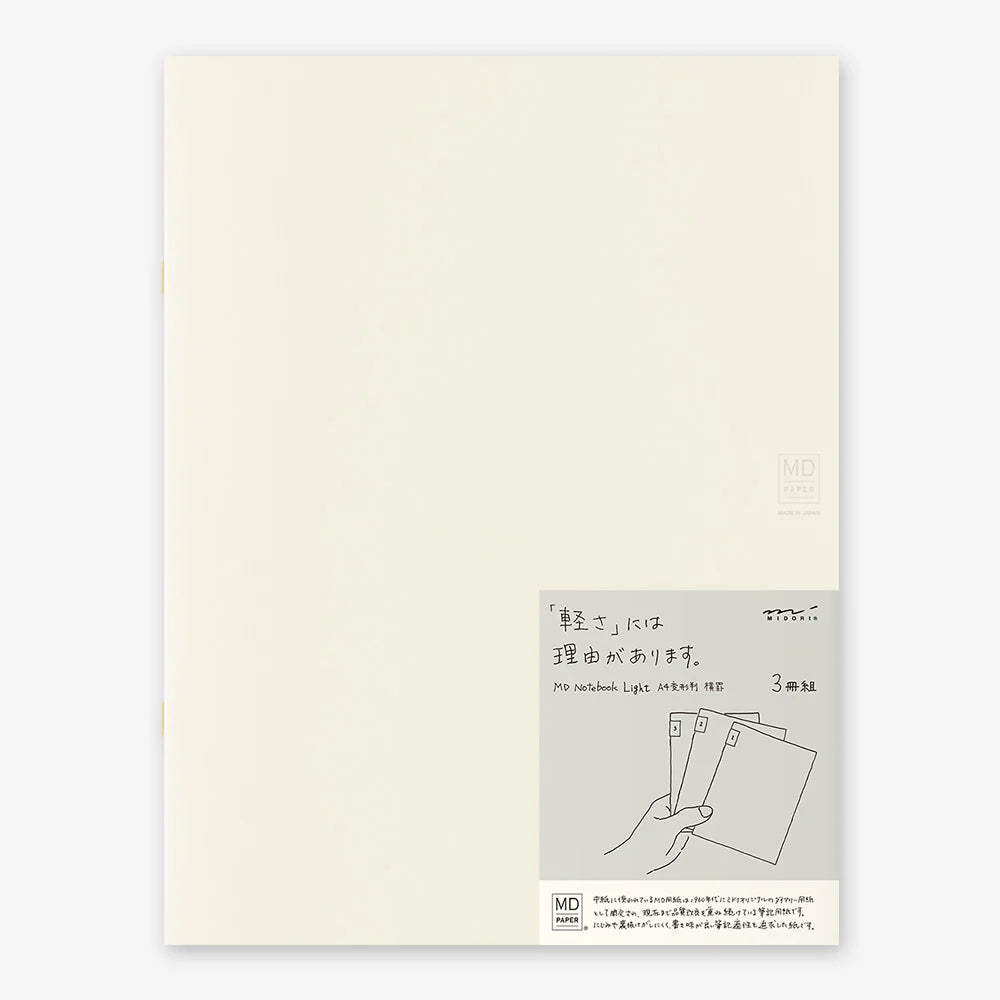 Midori A4 Notebook Light 3 Pack - Lined