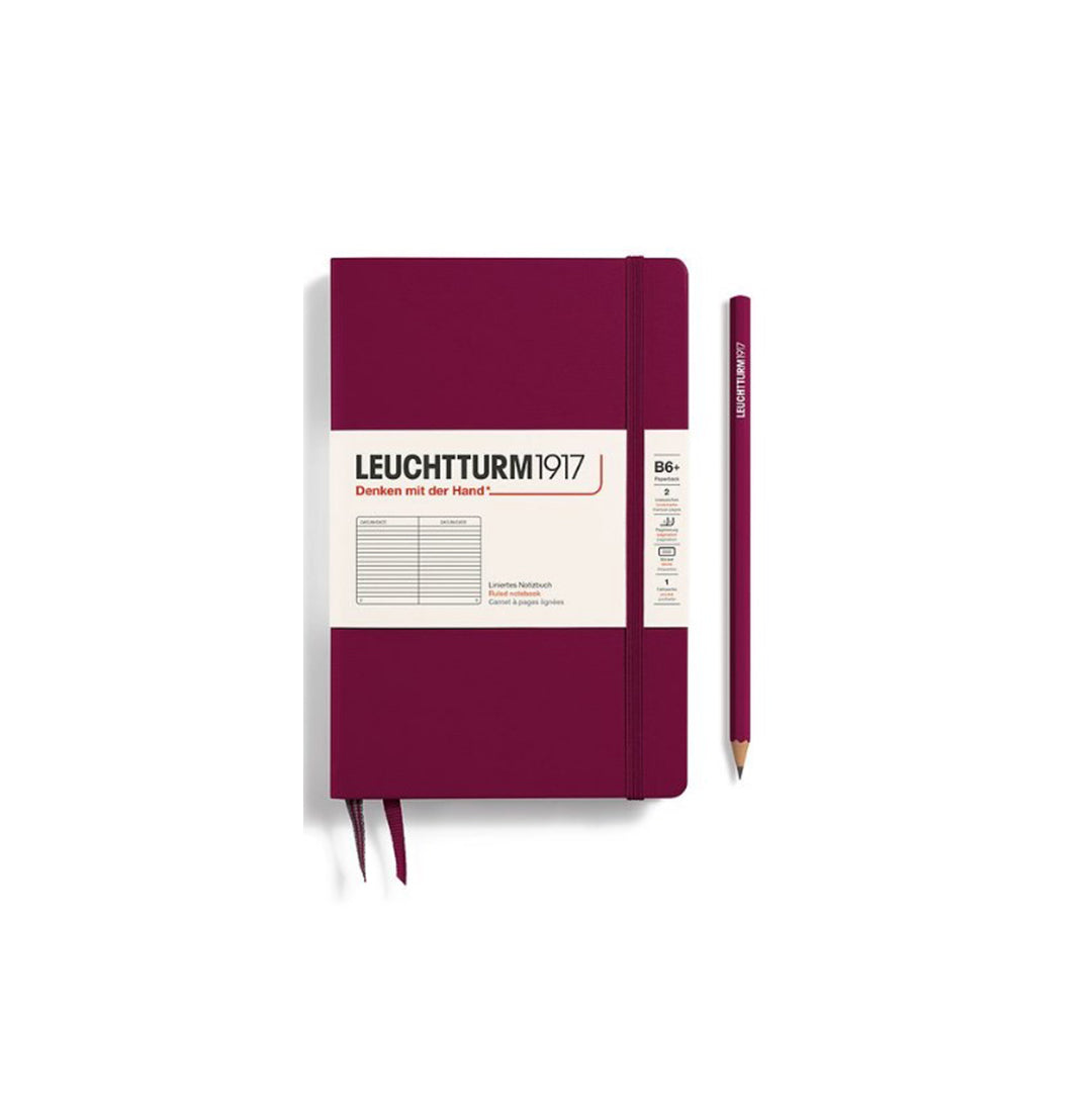 LEUCHTTURM1917 Paperback Notebook B6+ Hardcover - Port Red