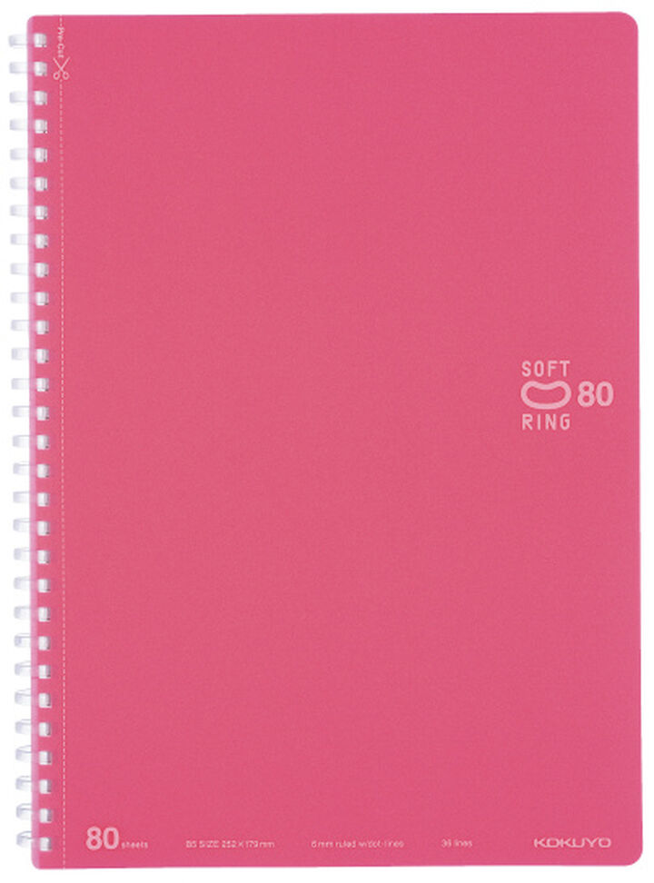 KOKUYO Semi B5 Notebook Soft Ring Dot Ruled Line - Light Pink