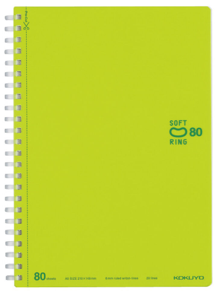 KOKUYO A5 Notebook Soft Ring Dot Ruled Line - Light Green