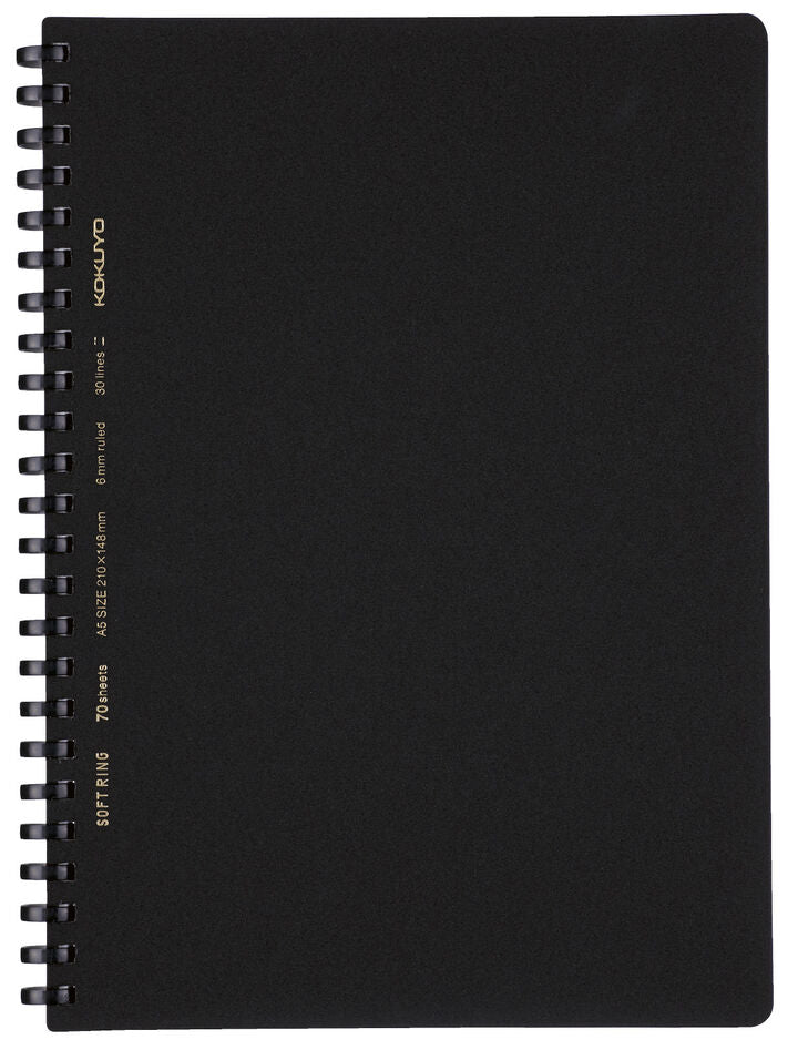 KOKUYO A5 Notebook Soft Ring Business B Ruled - Black