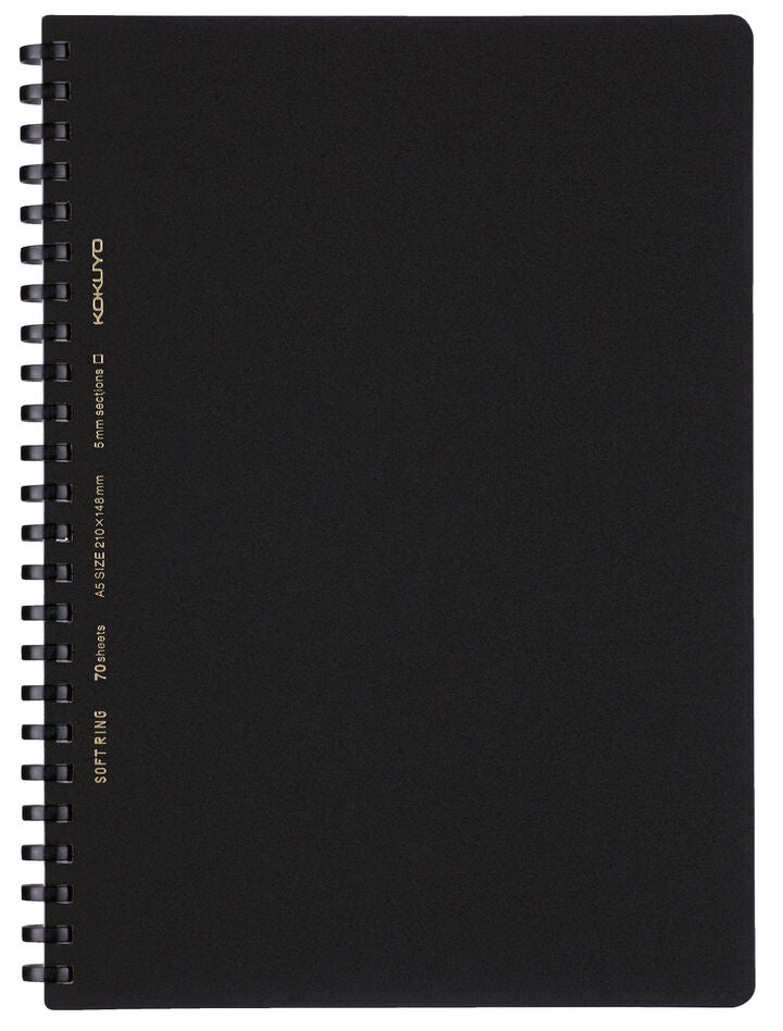KOKUYO A5 Notebook Soft Ring Business Grid - Black