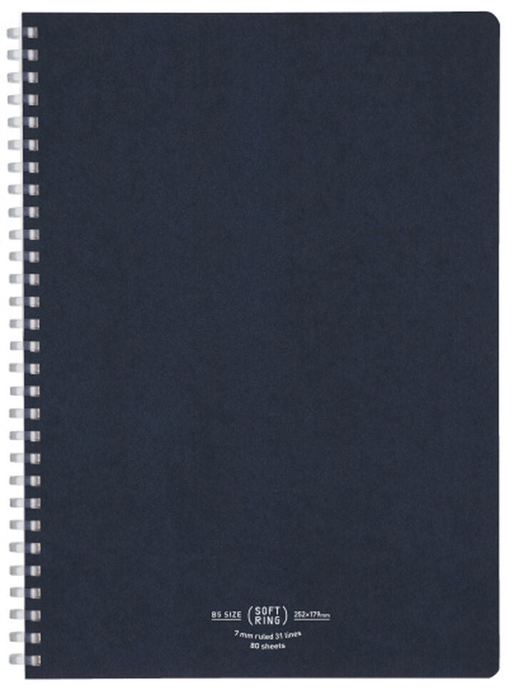 KOKUYO B5 Notebook Soft Ring Natural A Ruled - Navy
