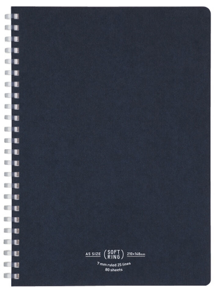 KOKUYO A5 Notebook Soft Ring Natural A Ruled - Navy