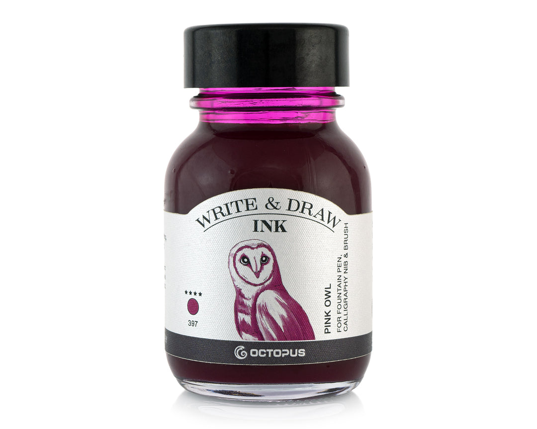 Octopus Fluids Write and Draw Fountain Pen Ink- Pink Owl