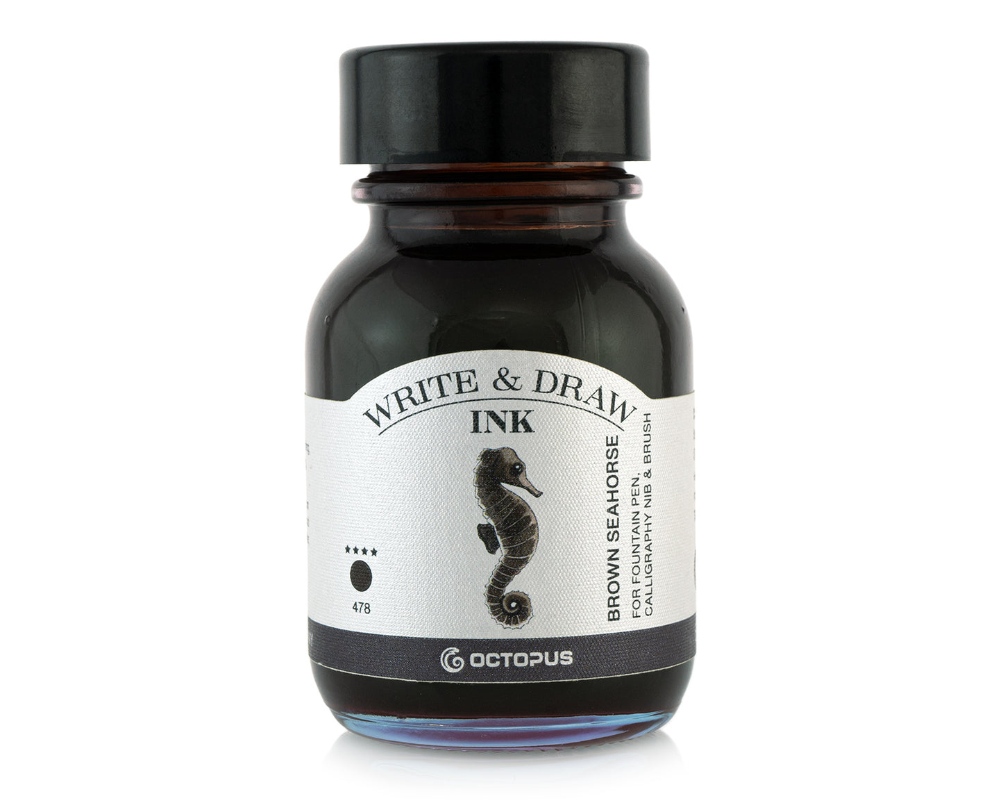 Octopus Fluids Write and Draw Fountain Pen Ink- Brown Seahorse