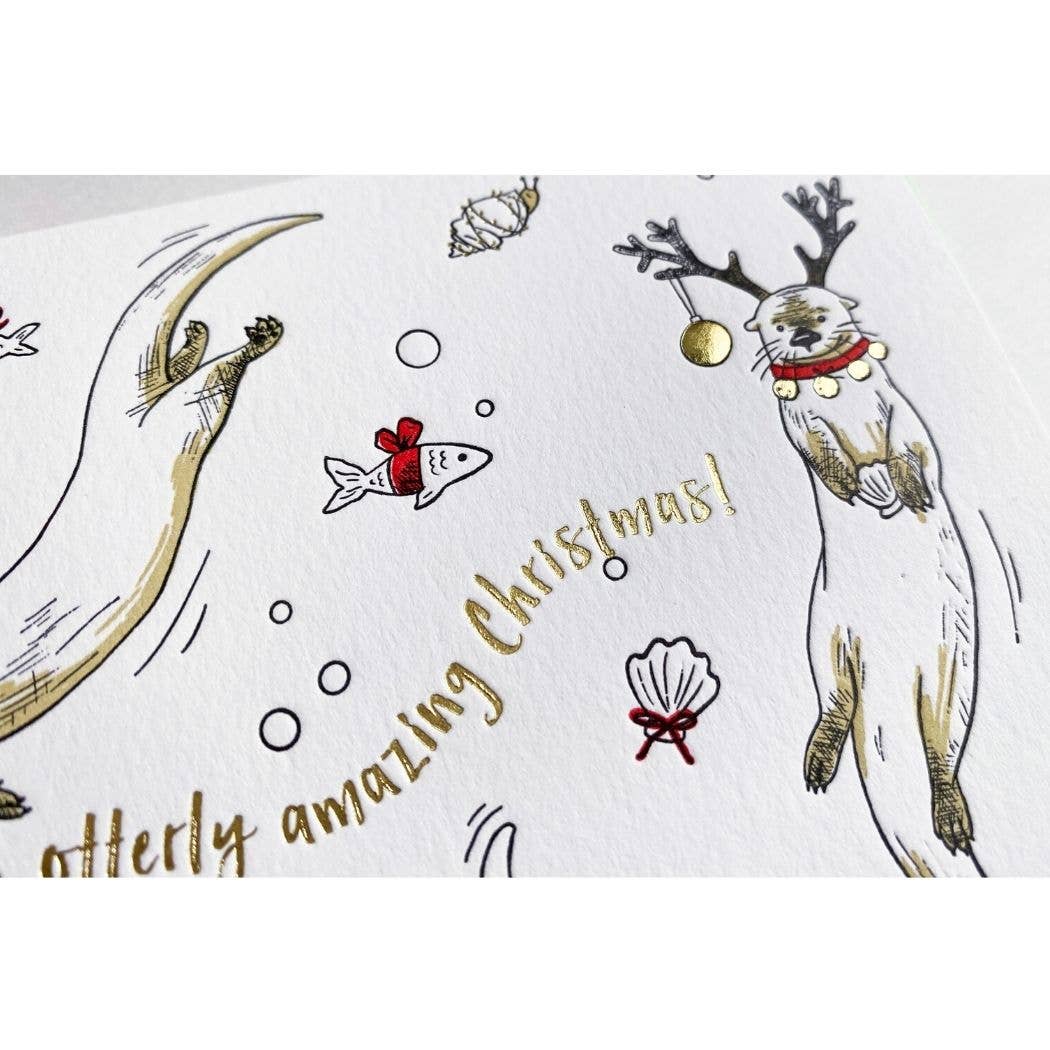 Holiday Otters Card: Box Set of 6 Cards