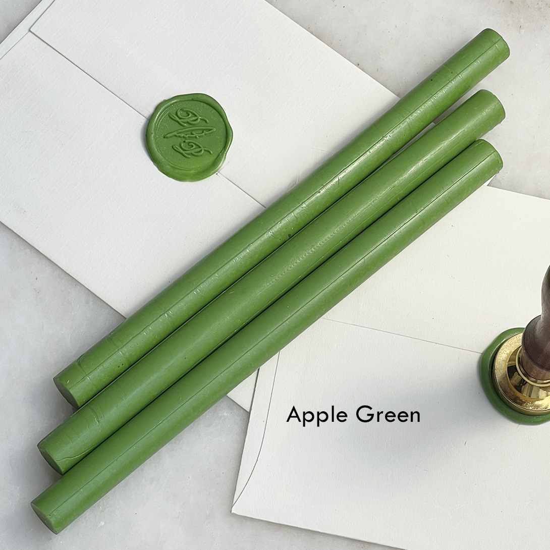 French Sealing Wax ~ Best Quality 7" ~ Unbreakable Mail Safe: Metallic apple green