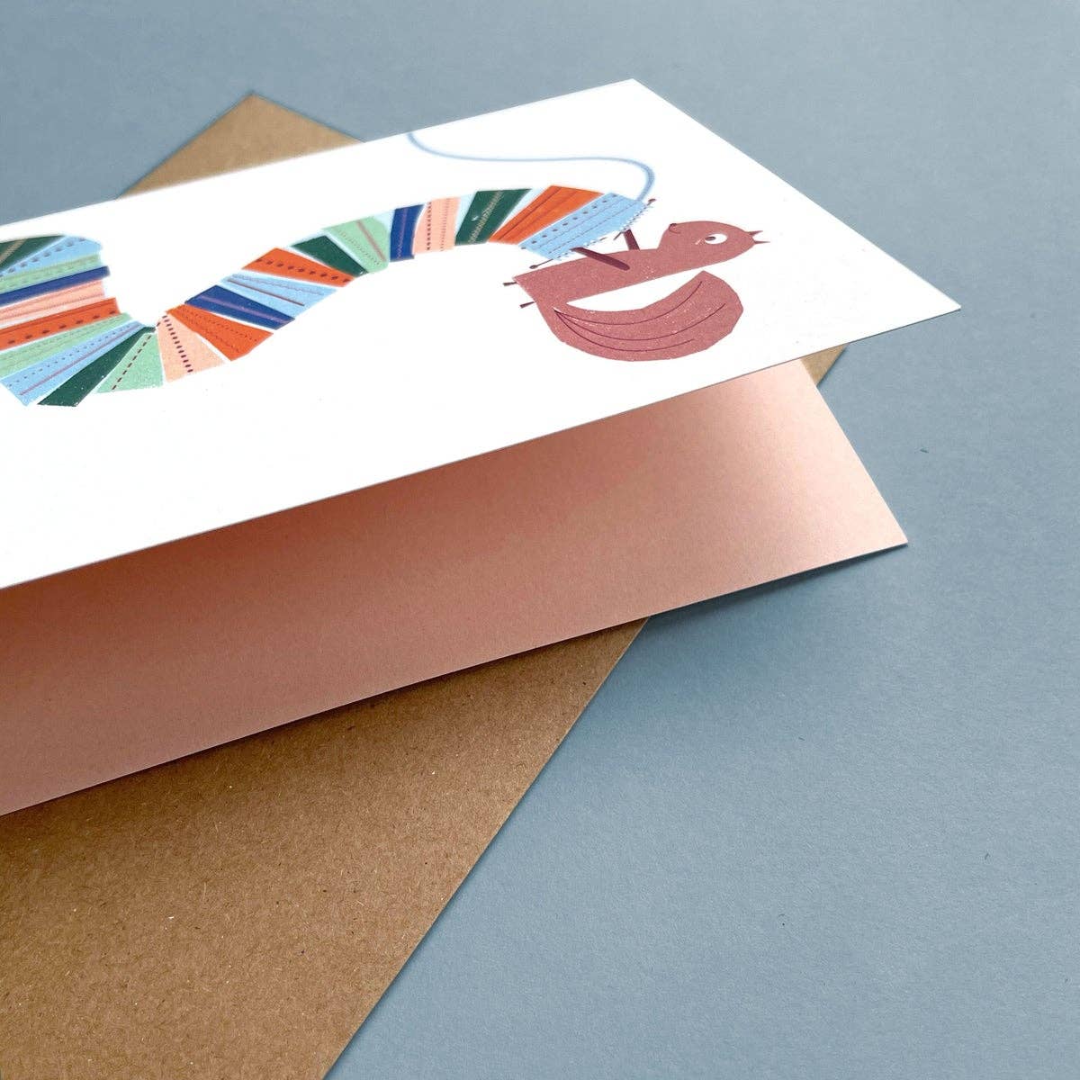 Greeting Card Knitting Squirrel