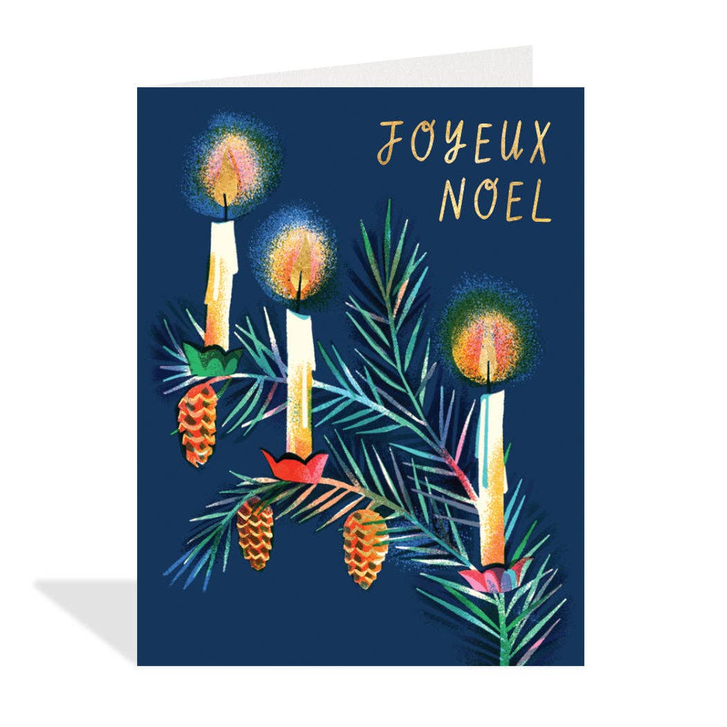 Joyeux Noel Candles - Holiday Card