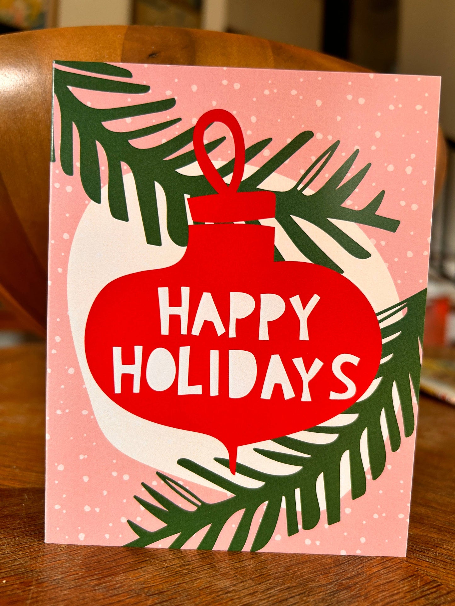 Happy Holidays Pink Ornament