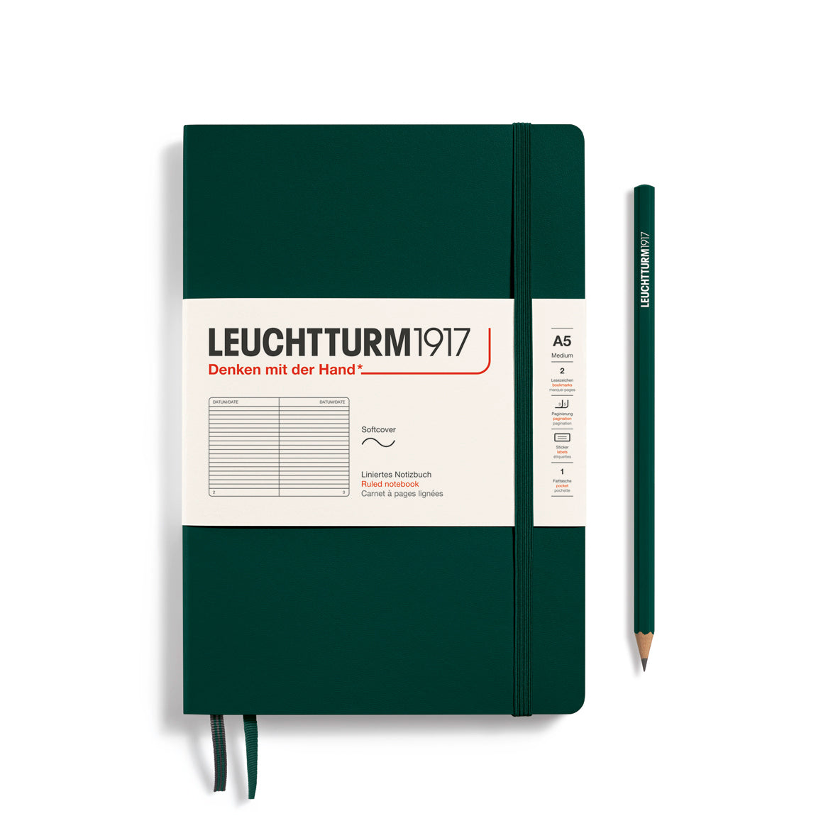 Leuchtturm1917 A5 Softcover Medium - Forest Green