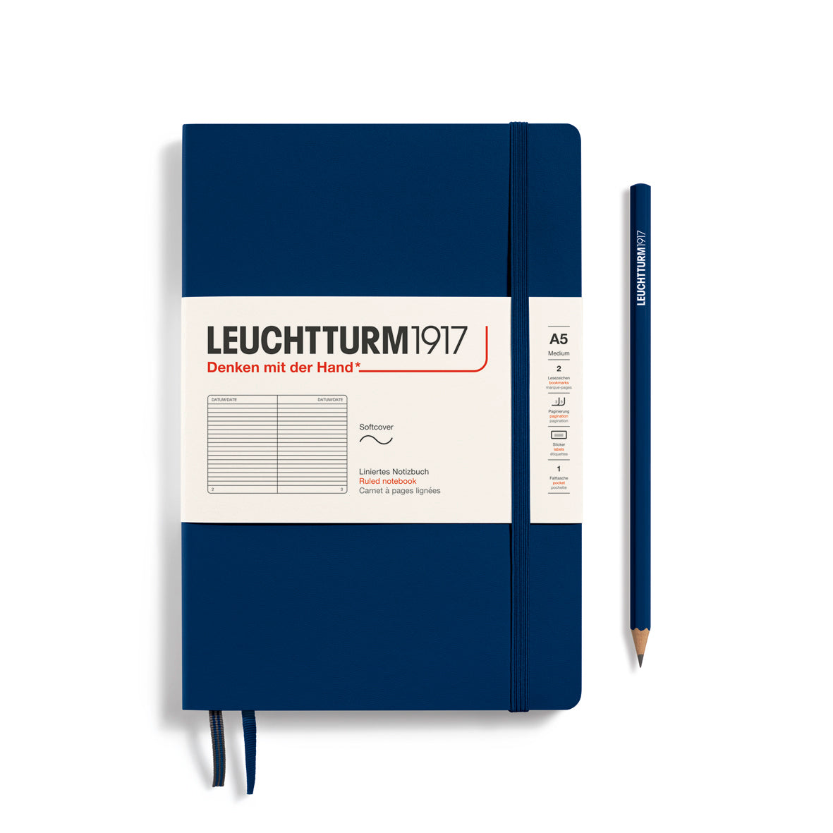 LEUCHTTURM1917 A5 Softcover Medium - Navy