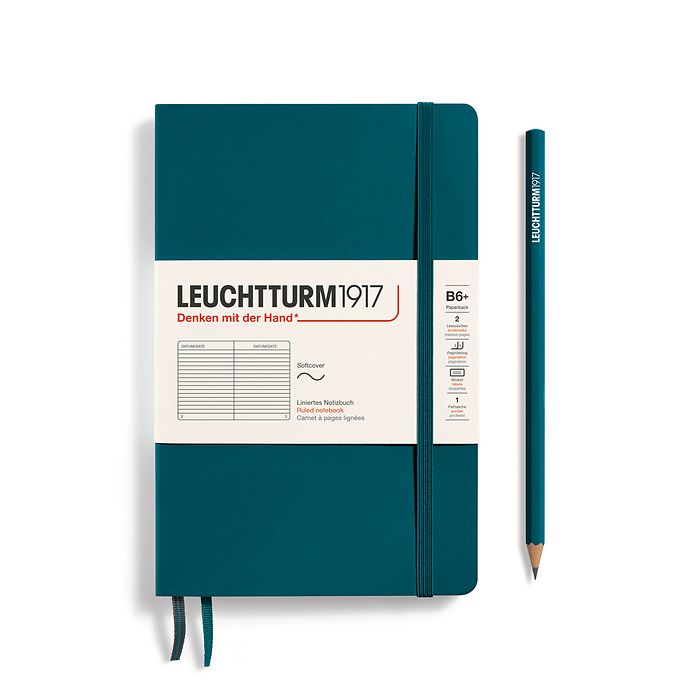 Leuchtturm1917 Notebooks Softcover Paperback B6+ - Pacific Green