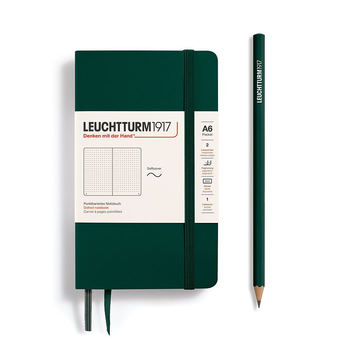 Leuchtturm1917 Notebooks Softcover Pocket A6 - Forest Green