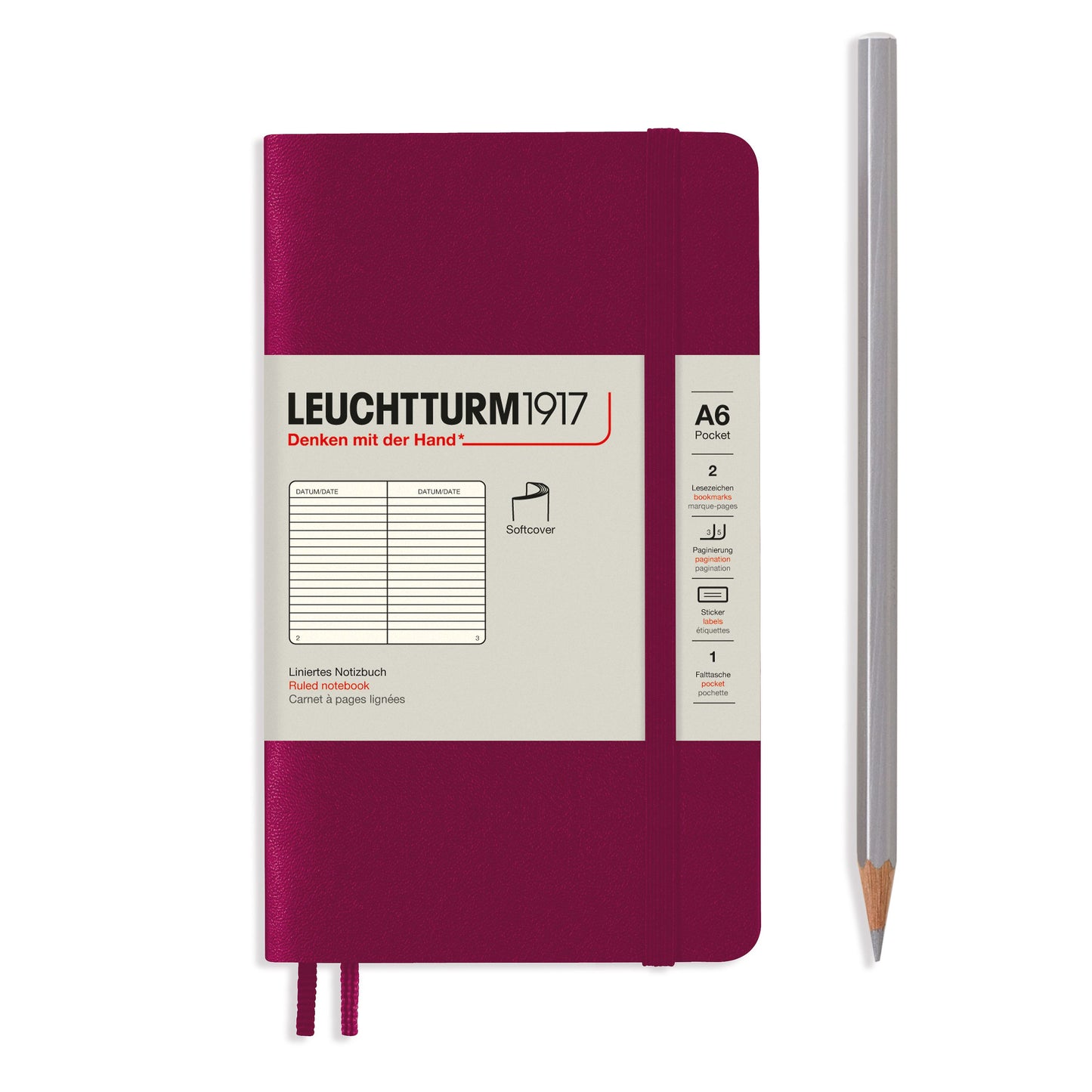 Leuchtturm1917 A6 Softcover Pocket - Port Red