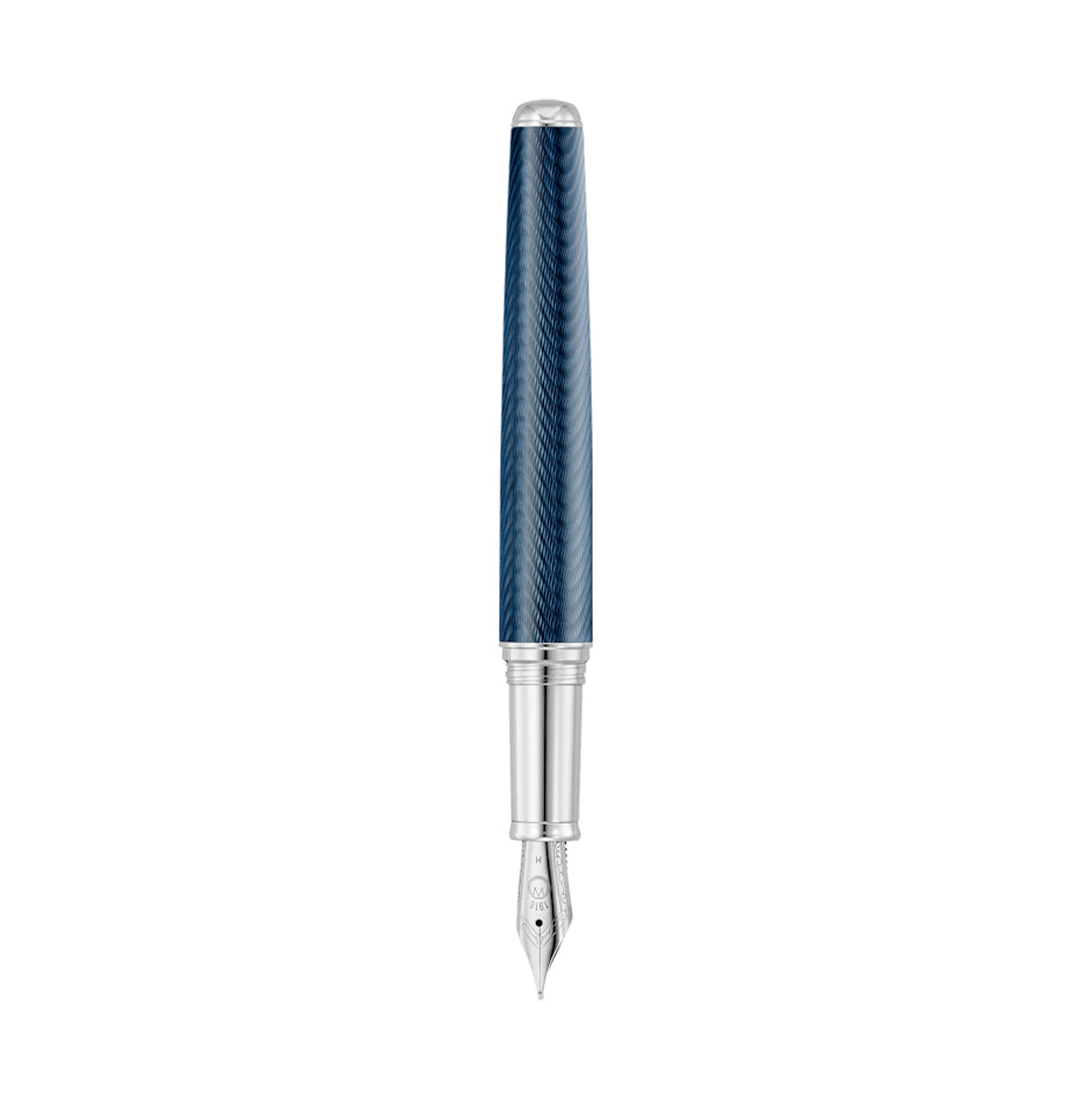 Waldmann Grandeur Steel Nib Fountain Pen - Ocean Blue Lacquer