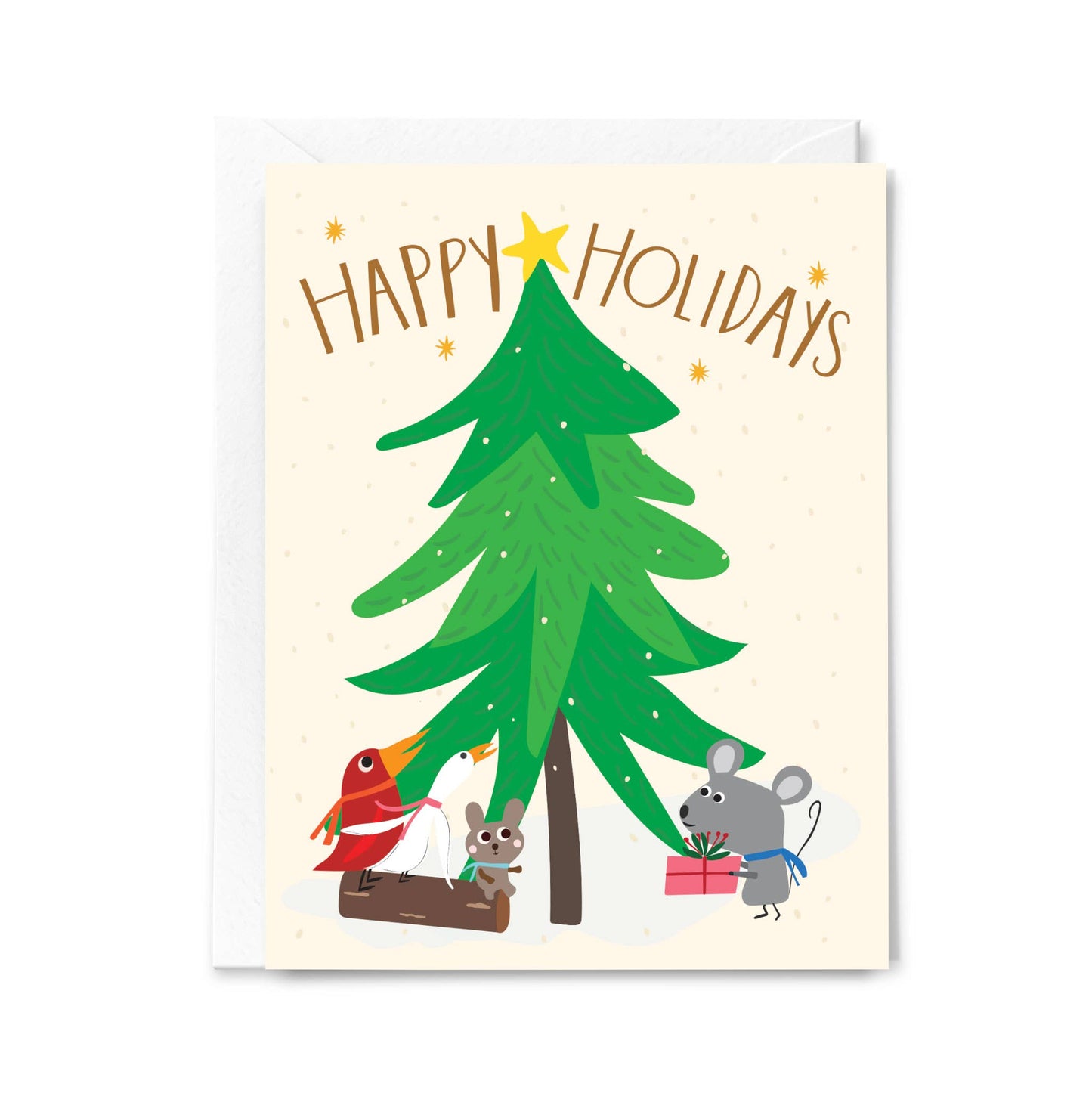 Happy Holidays Woodland Animal Gift Exchange