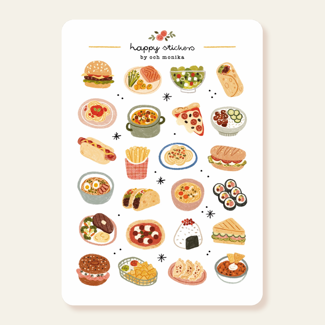 Dinner Time - Planner &amp; Journal Stickers | A6 Matte Paper