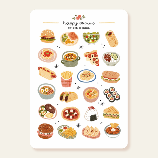 Dinner Time - Planner &amp; Journal Stickers | A6 Matte Paper