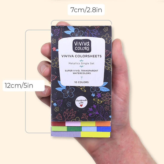 Viviva Colors Metallics Colorsheets- 10 Handmade Watercolors